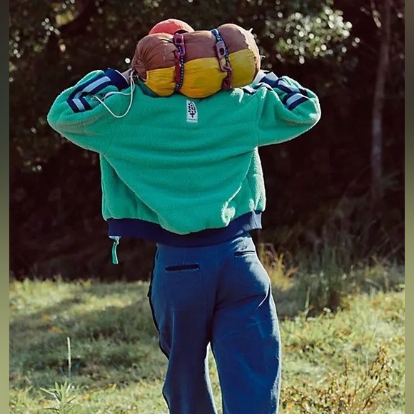 NWT Free People x FP Movement Fleecy Sherpa Scrunchy Pippa Bomber Jacket $228 - Picture 10 of 15